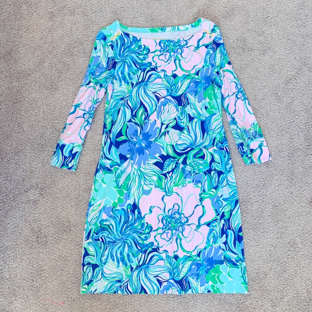 floral bright sunny lilly dress